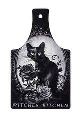 gothic black cat witchy cutting board