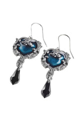 dark blue heart skull earrings by alchemy 