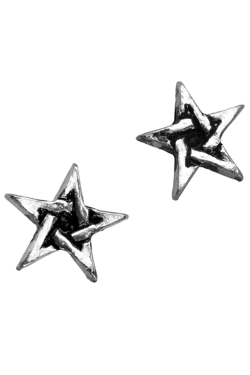 Alchemy Pentagram/Pentacle Stud Earrings - jewelry - VampireFreaks - Alchemy