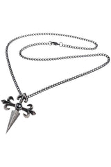 medieval gothic cross sword necklace