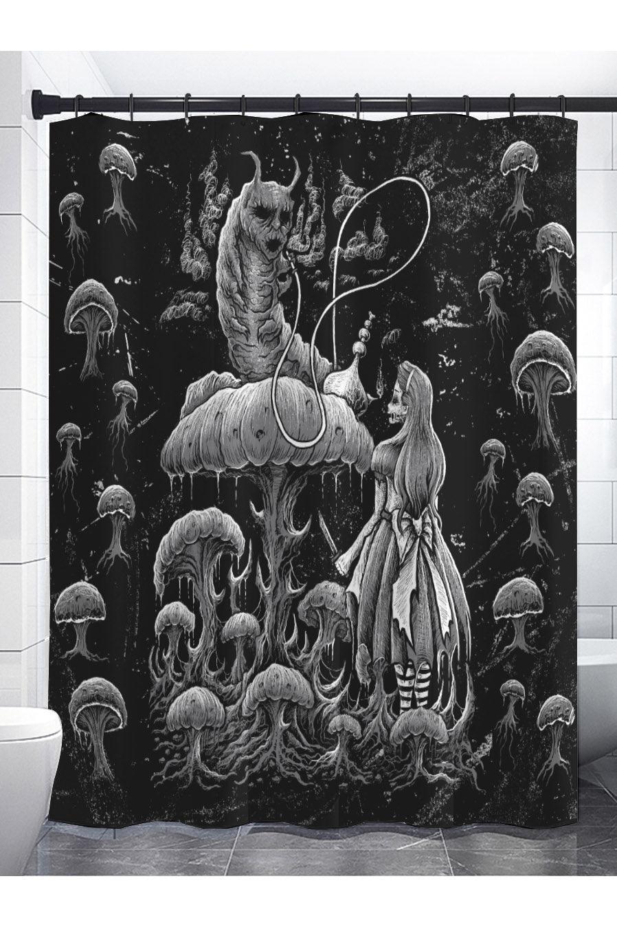 Alice and the Caterpillar Shower Curtain - housewares - VampireFreaks - VampireFreaks