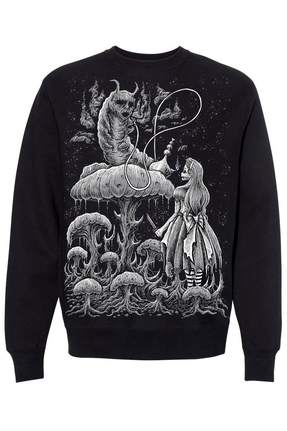 Alice and The Caterpillar Sweatshirt L Goth Mens Outerwear VampireFreaks