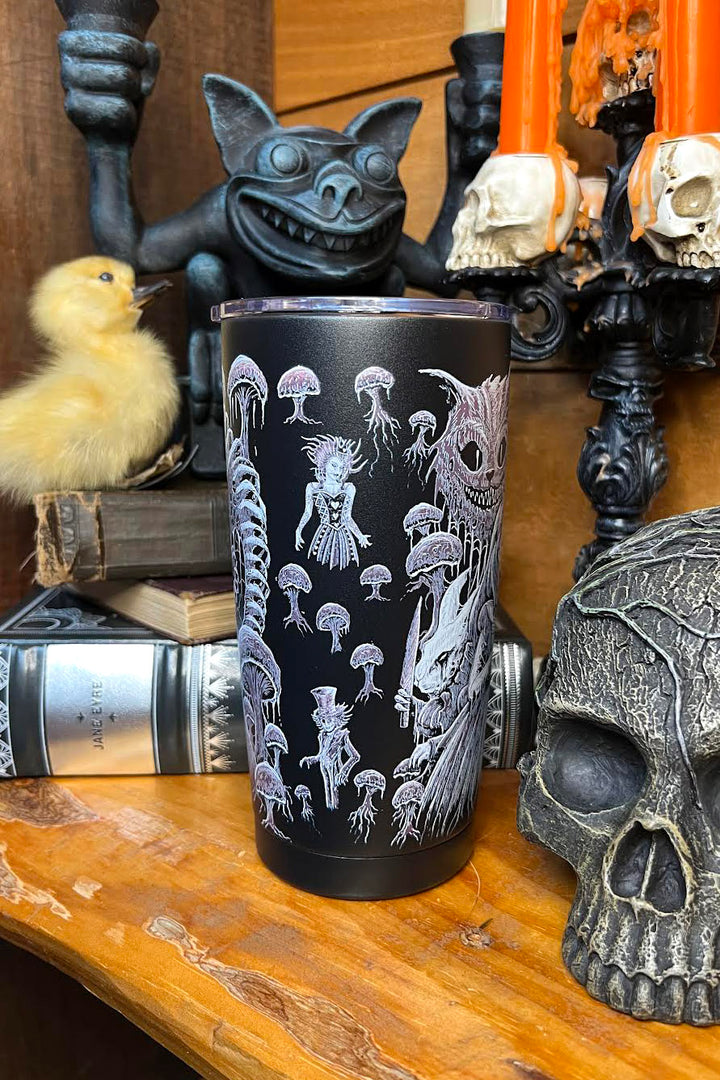 dark cottagecore alice in wonderland mug