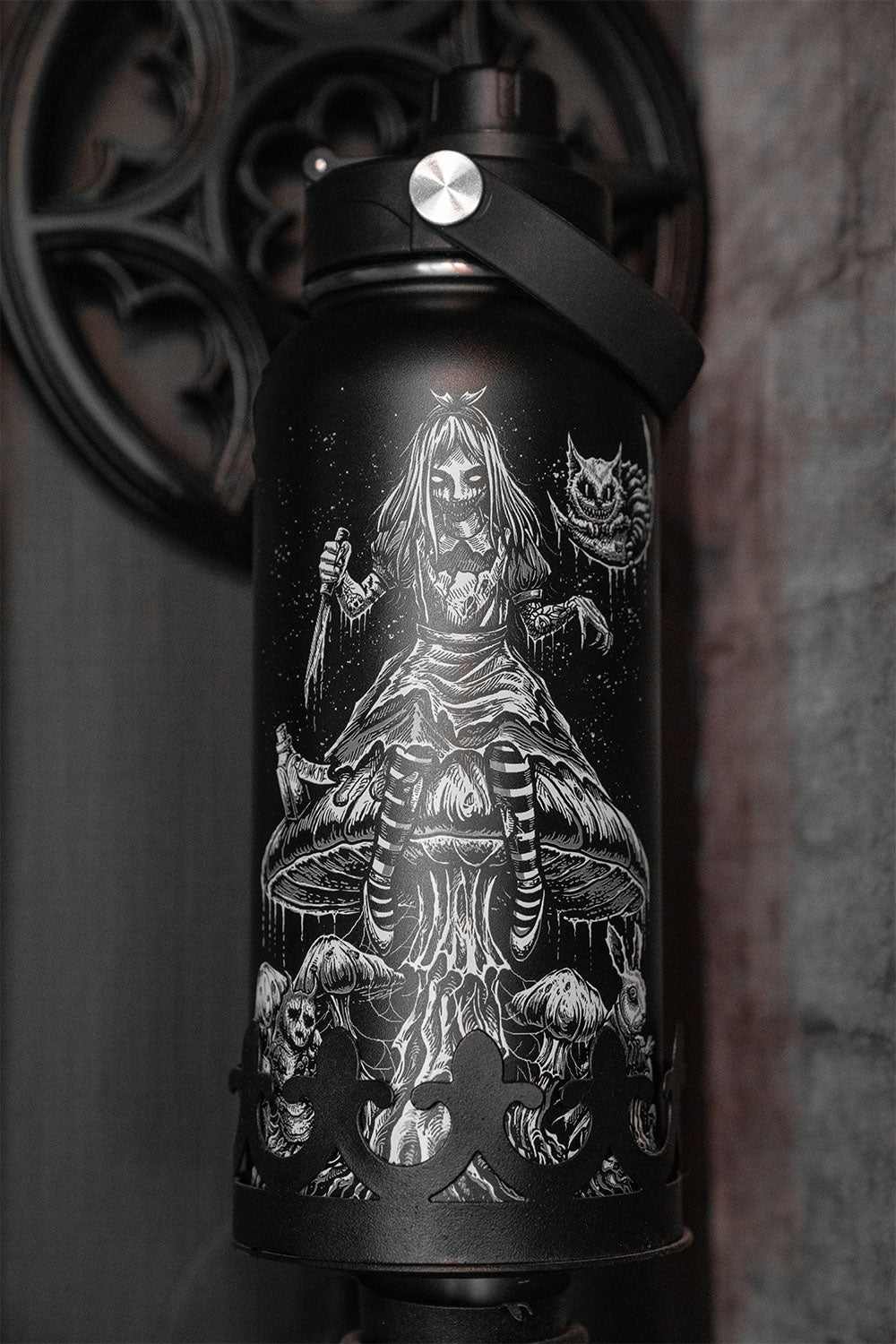 dark alice in wonderland travel cup