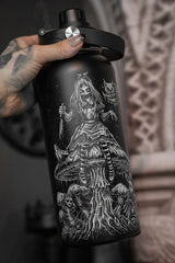 steel dark alice in wonderland travel cup