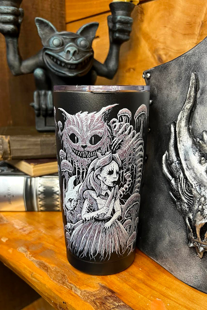 gothic alice in wonderland mug to go