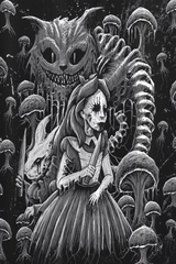 Alice im Mordland Duschvorhang