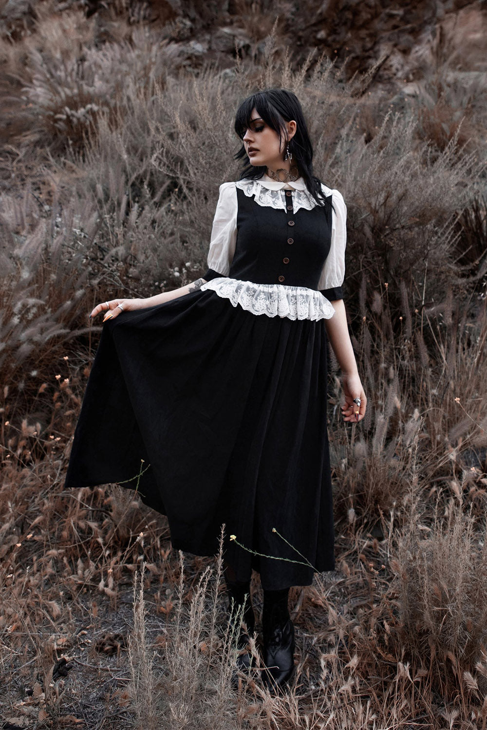 lively ghosts peter pan collar dress