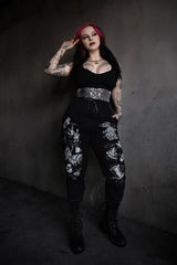 high-waisted spooky dark alice in wonderland joggers