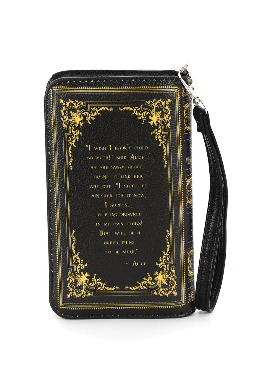 gothic alice in wonderland book-shaped wallet