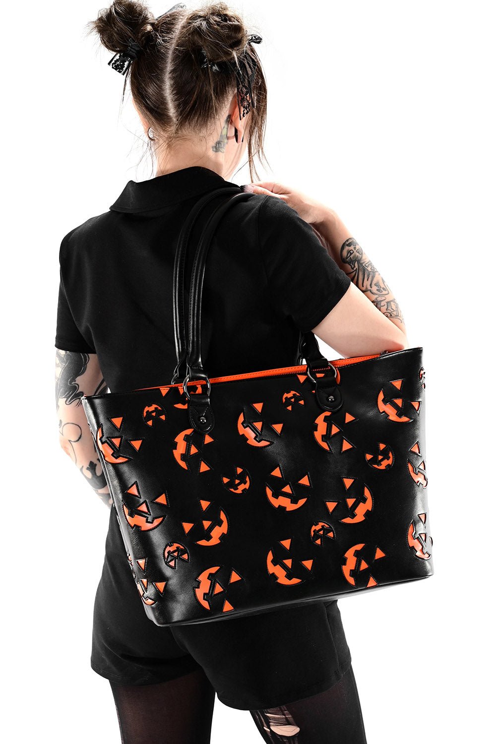 All Over Jack Face Tote [Black/Orange]