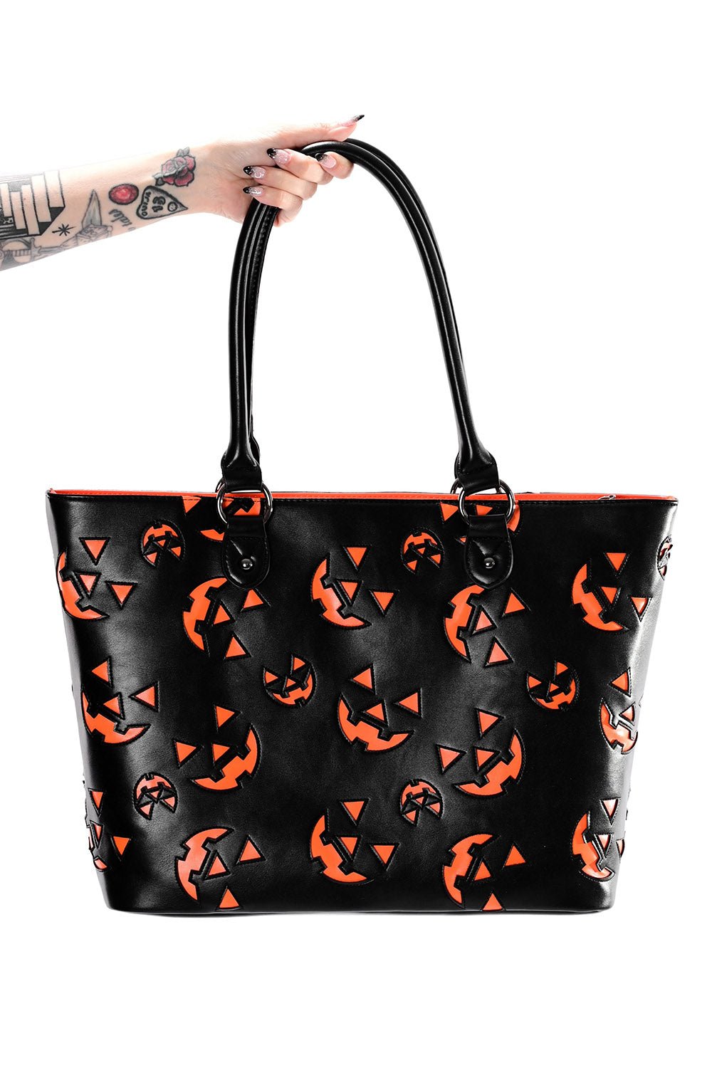 All Over Jack Face Tote [Black/Orange] - bags & wallets - VampireFreaks - Foxblood