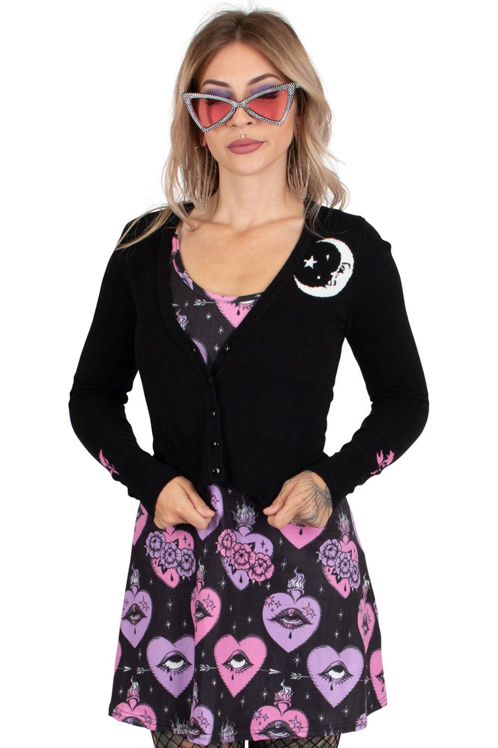 All Seeing Eye Magic Bat Cardigan Sweater - womens outerwear - VampireFreaks - Too Fast