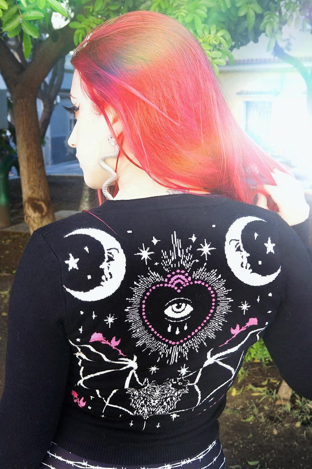 All Seeing Eye Magic Bat Cardigan Sweater - womens outerwear - VampireFreaks - Too Fast