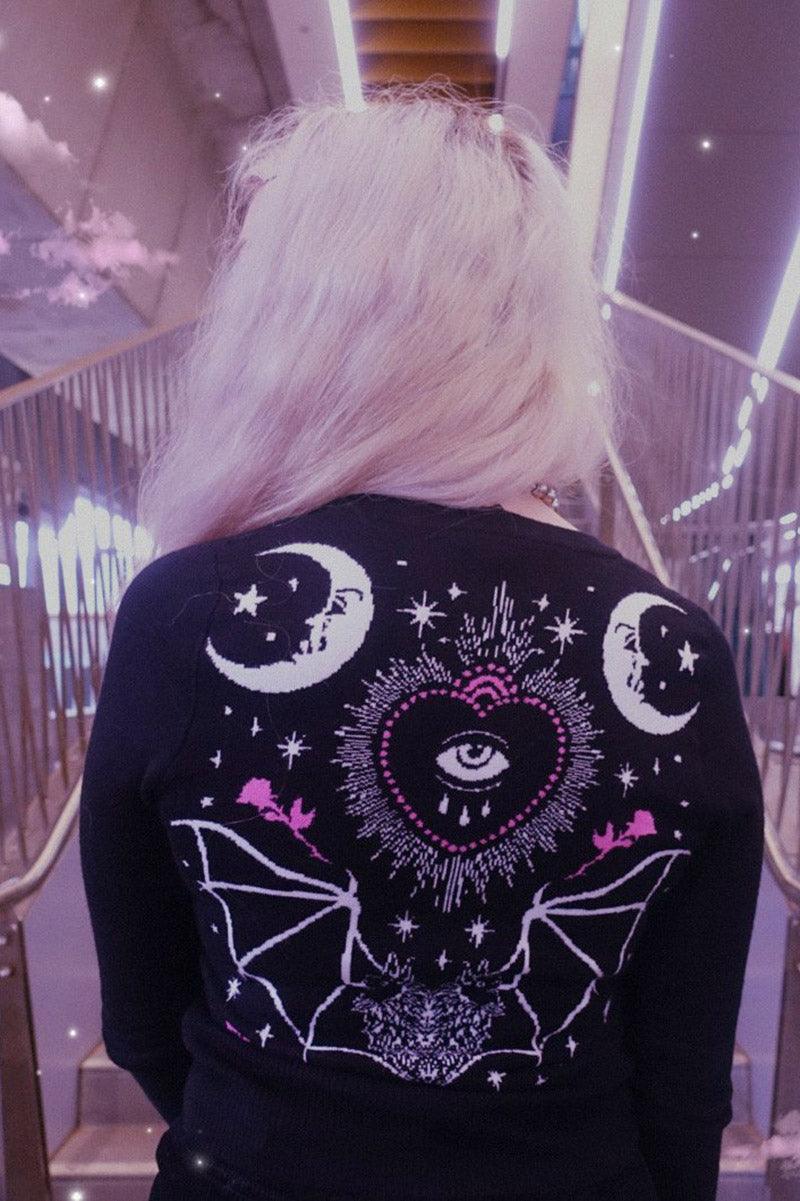 All Seeing Eye Magic Bat Cardigan Sweater - womens outerwear - VampireFreaks - Too Fast