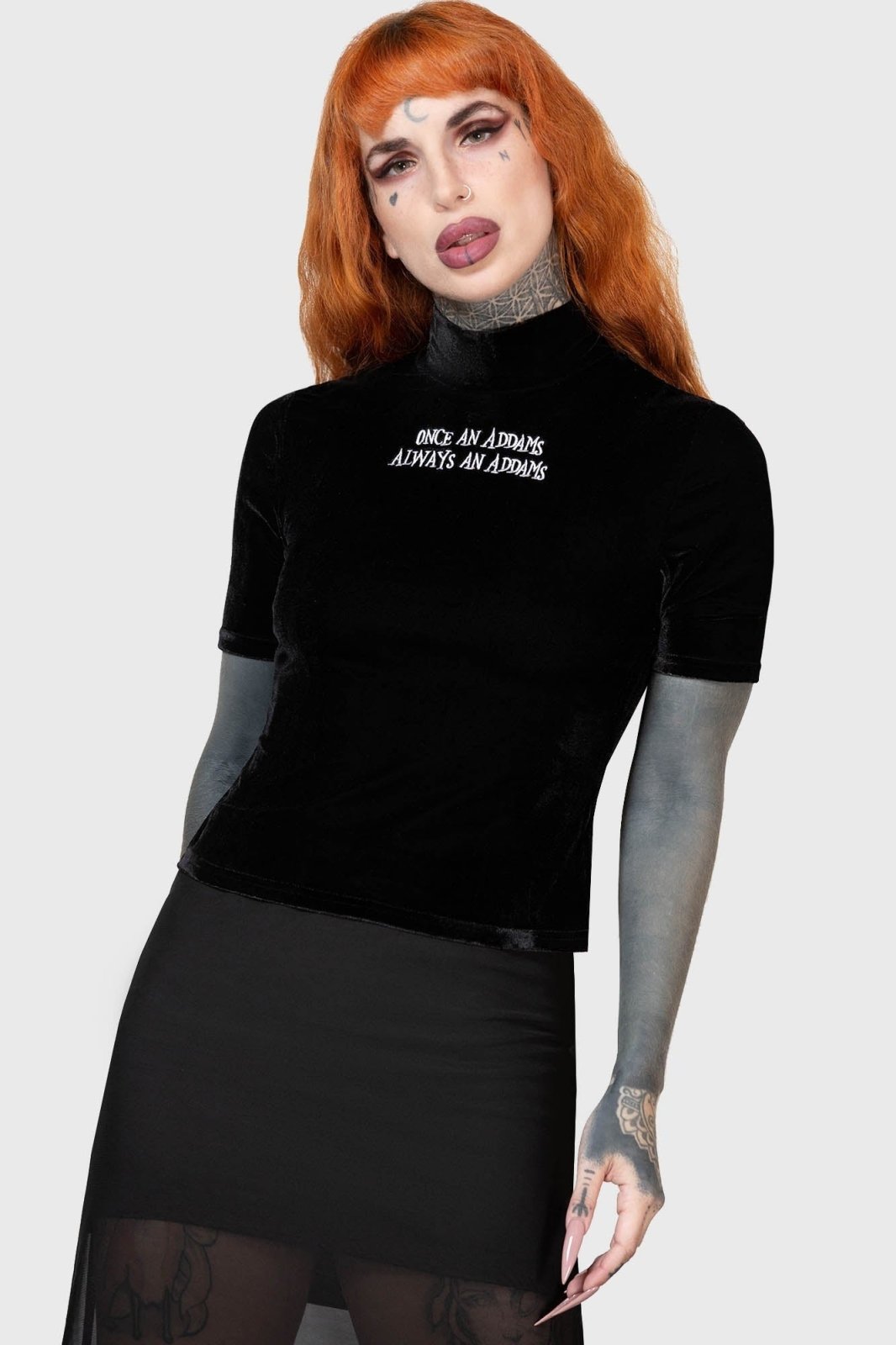 Allergic To Colour Velvet Top - womens tops - VampireFreaks - Killstar