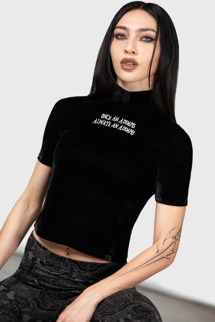 Allergic To Colour Velvet Top - womens tops - VampireFreaks - Killstar