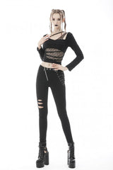Already Dead Shredded Crop Top - womens tops - VampireFreaks - Dark In Love