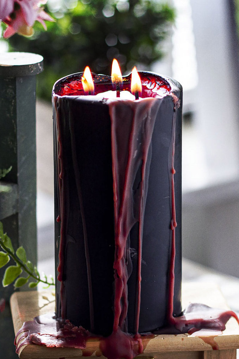 black pillar candle