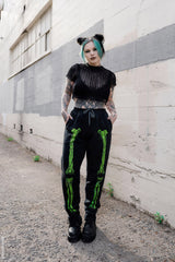 punk skeleton sweatpants