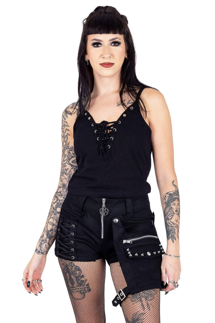 Alyana Shorts [BLACK] - womens bottoms - VampireFreaks - Poizen Industries