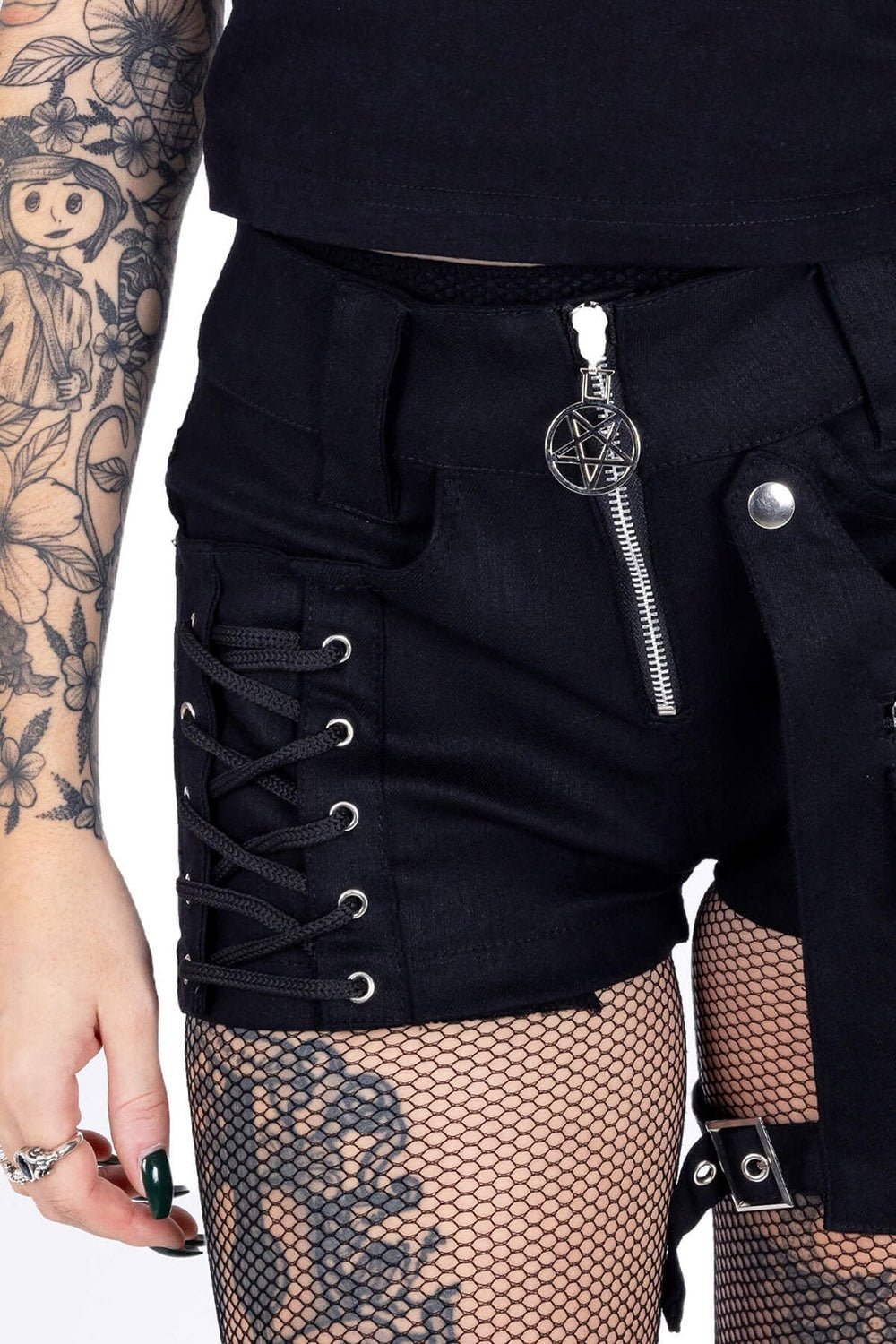 Alyana Shorts [BLACK] - womens bottoms - VampireFreaks - Poizen Industries