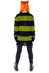 Amalric Jumper Sweater [Black/Green] - mens tops - VampireFreaks - Poizen Industries