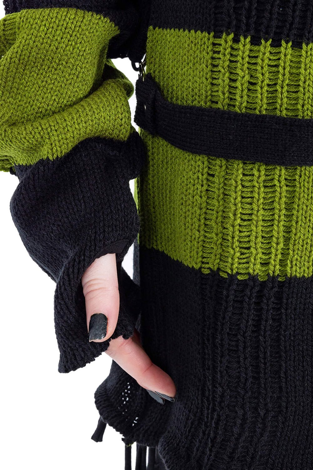 Amalric Jumper Sweater [Black/Green] - mens tops - VampireFreaks - Poizen Industries