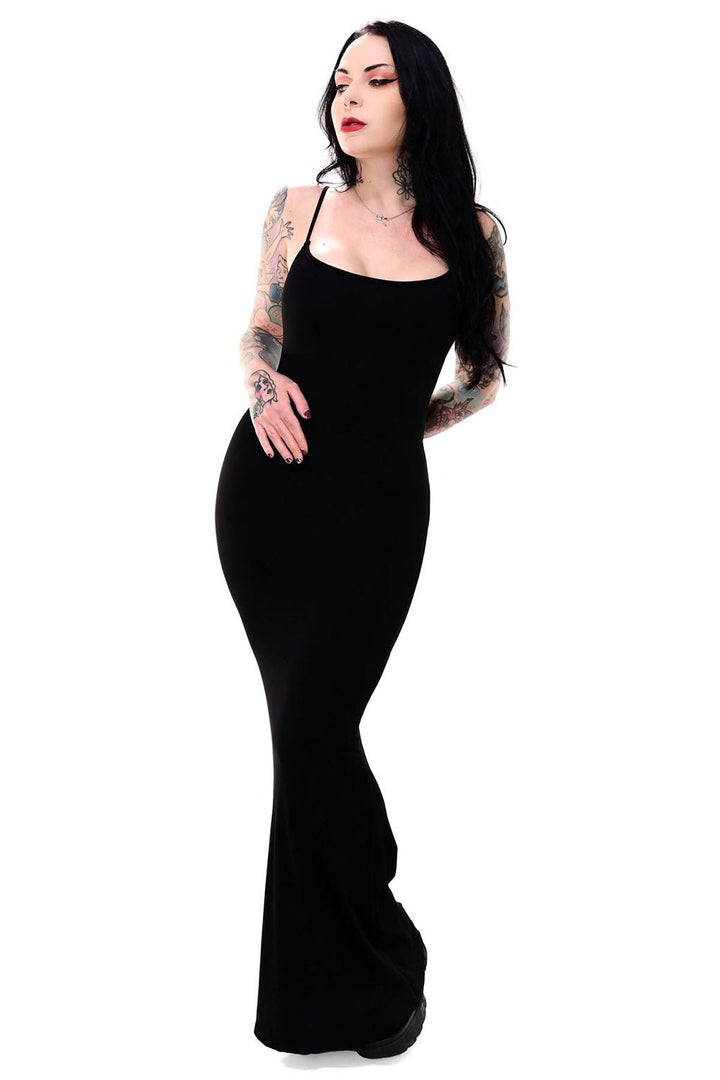 Amelia Ribbed Maxi Dress - dresses - VampireFreaks - Foxblood