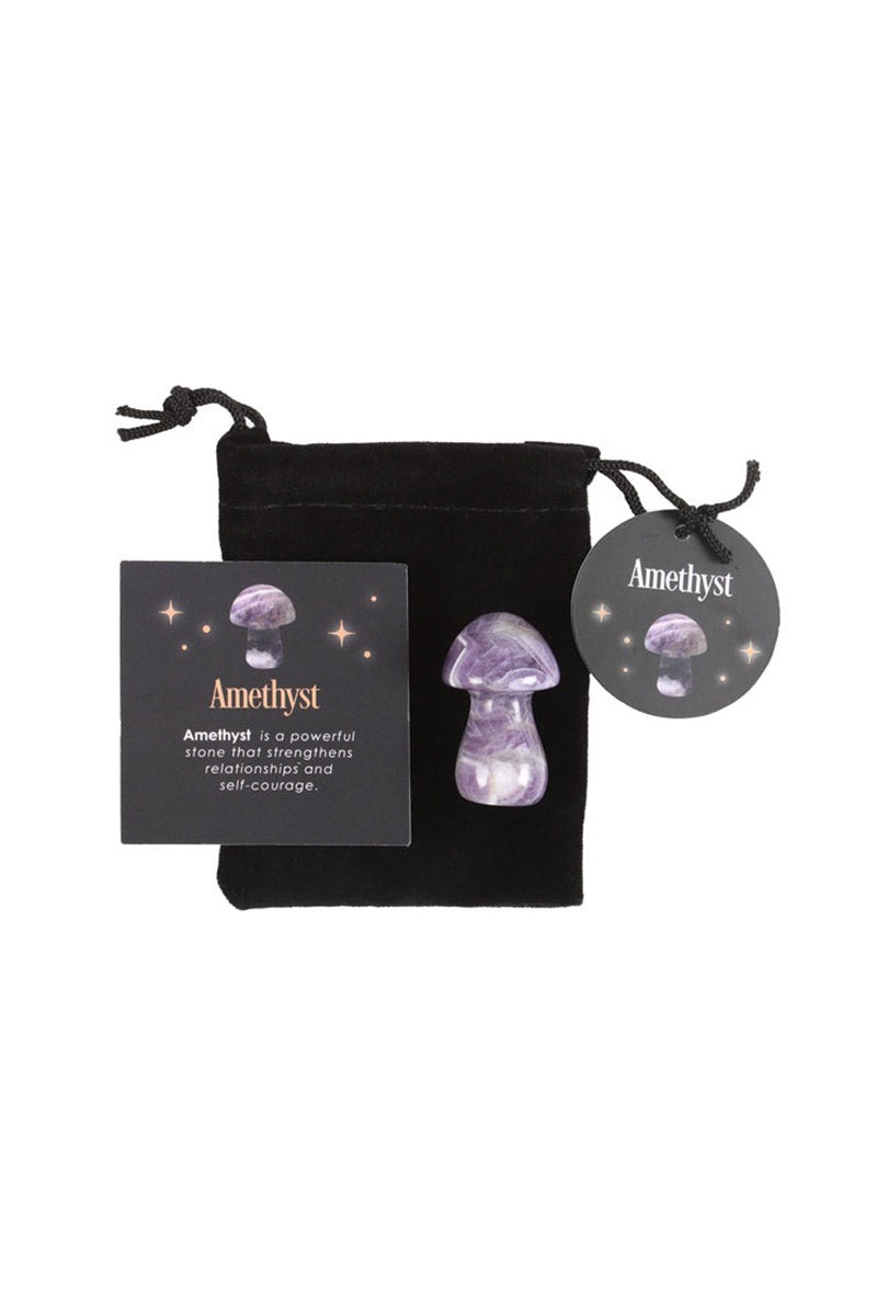 occult amethyst crystal stone in a drawstring bag