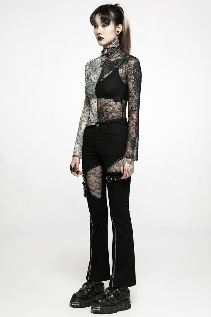 Amphetamine Lace Flare Pants - womens bottoms - VampireFreaks - Punk Rave