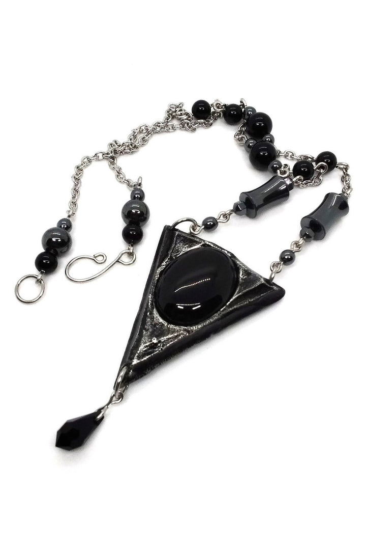 black onyx stone necklace