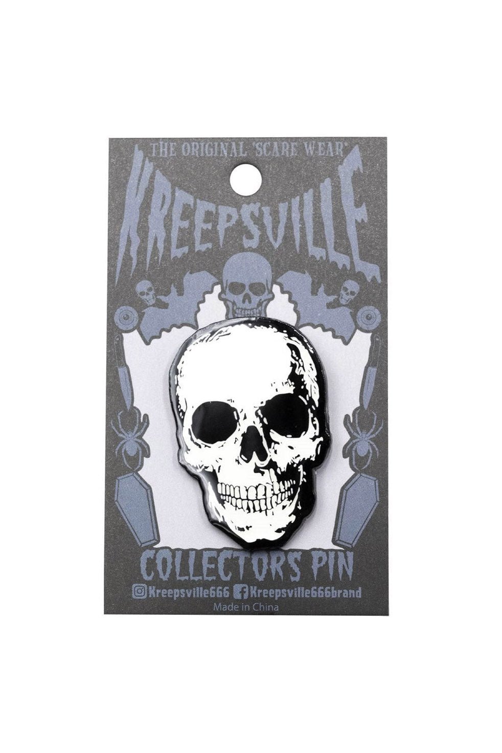 Anatomical Skull Glow Enamel Pin - pins & patches - VampireFreaks - Kreepsville