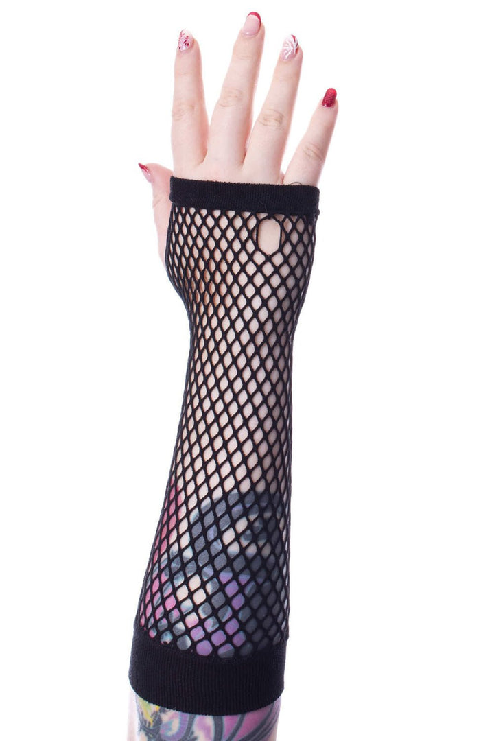 Andar Mesh Gloves [BLACK] - gloves & armwarmers - VampireFreaks - Poizen Industries