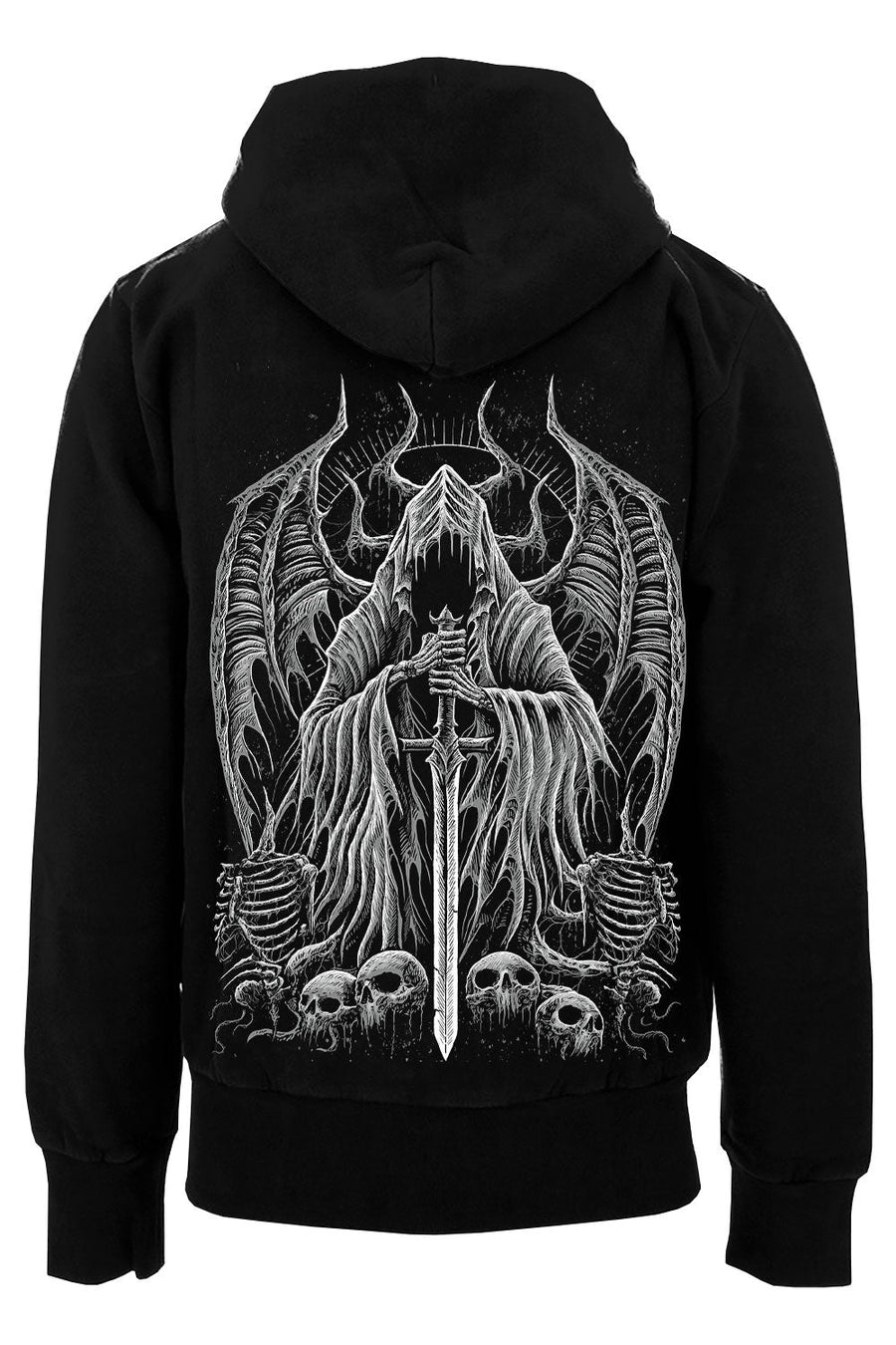 Angel of Death Hoodie [Gray] [Zipper or Pullover] - mens outerwear - VampireFreaks - VampireFreaks