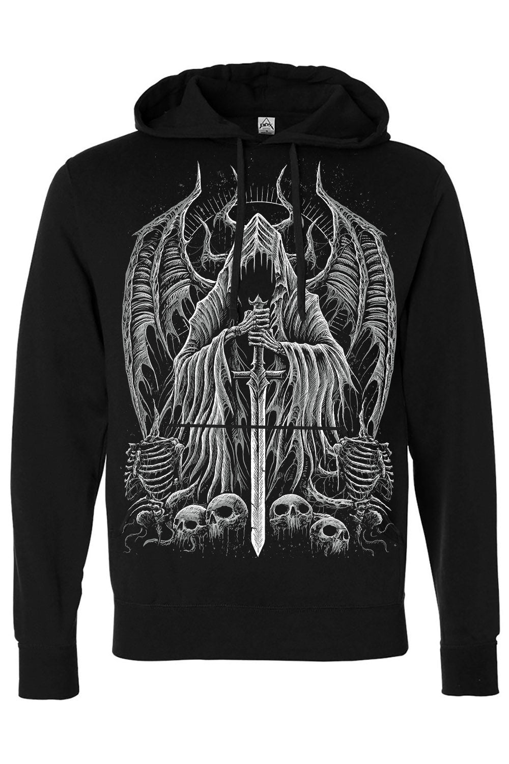 Angel of Death Hoodie [Gray] [Zipper or Pullover] - mens outerwear - VampireFreaks - VampireFreaks