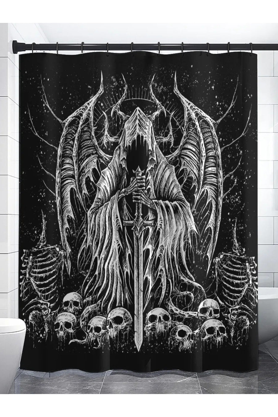 goth grim reaper shower curtain