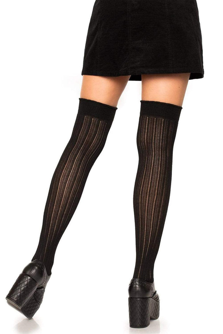 Angie Rib Knit Knee Socks - socks & stockings - VampireFreaks - Leg Avenue