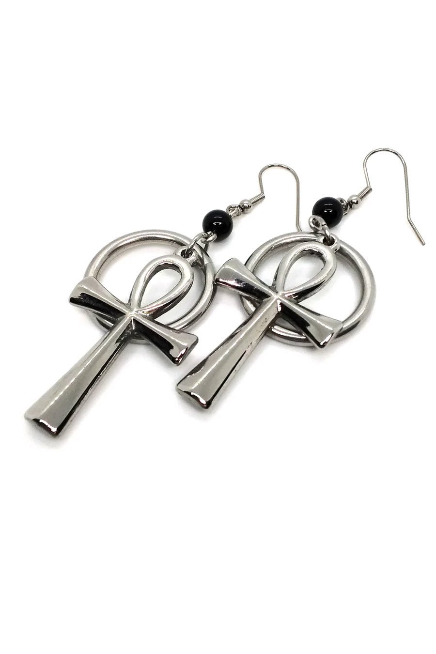 Ankh and Ring Earrings - jewelry - VampireFreaks - Junkyard Bat