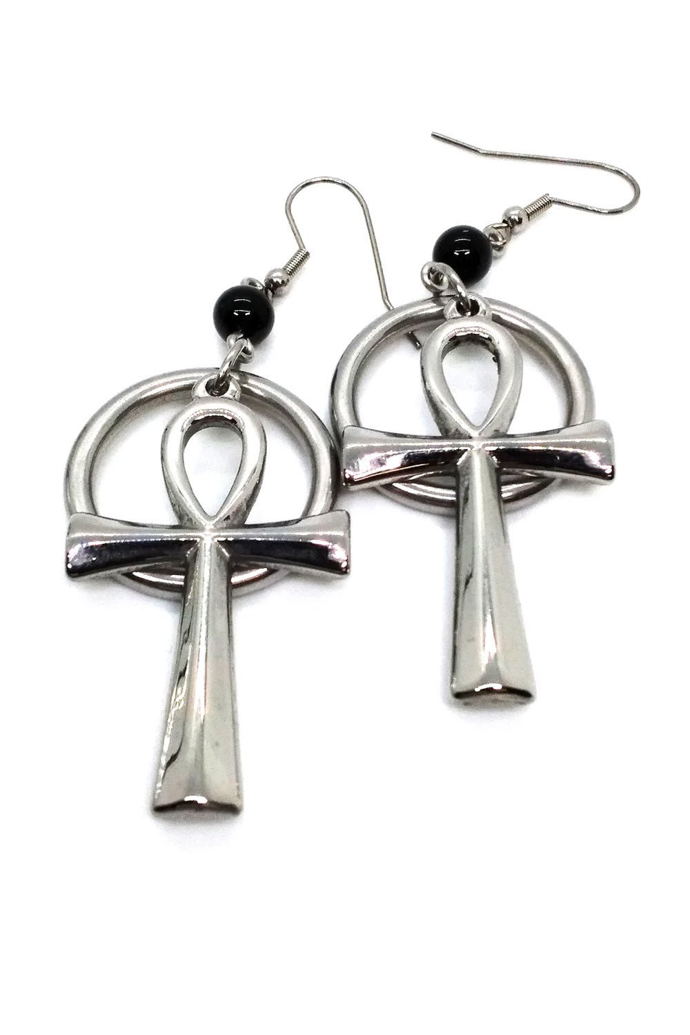 Ankh and Ring Earrings - jewelry - VampireFreaks - Junkyard Bat