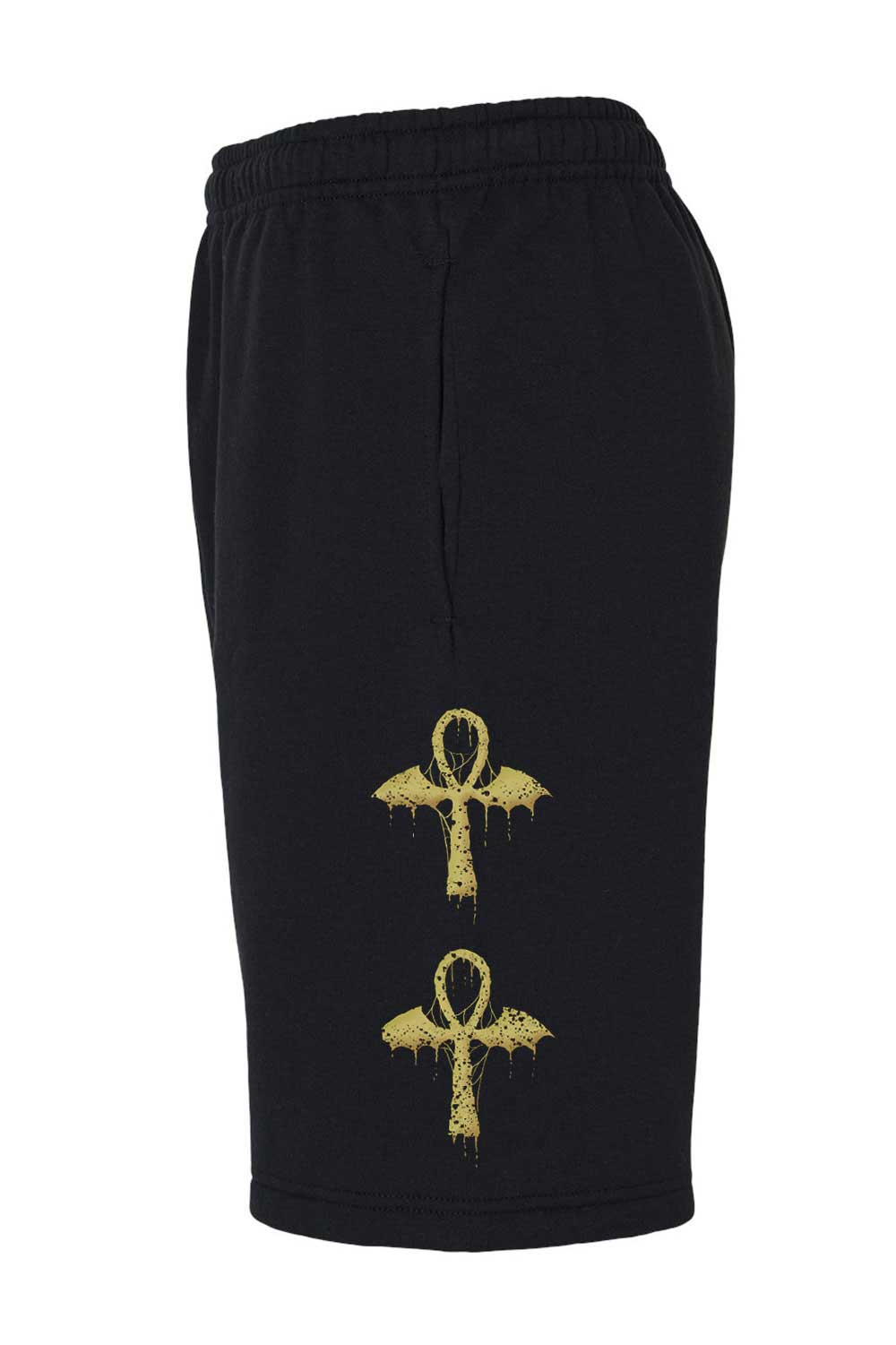 elastic waistband goth shorts for men