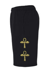 elastic waistband goth shorts for men