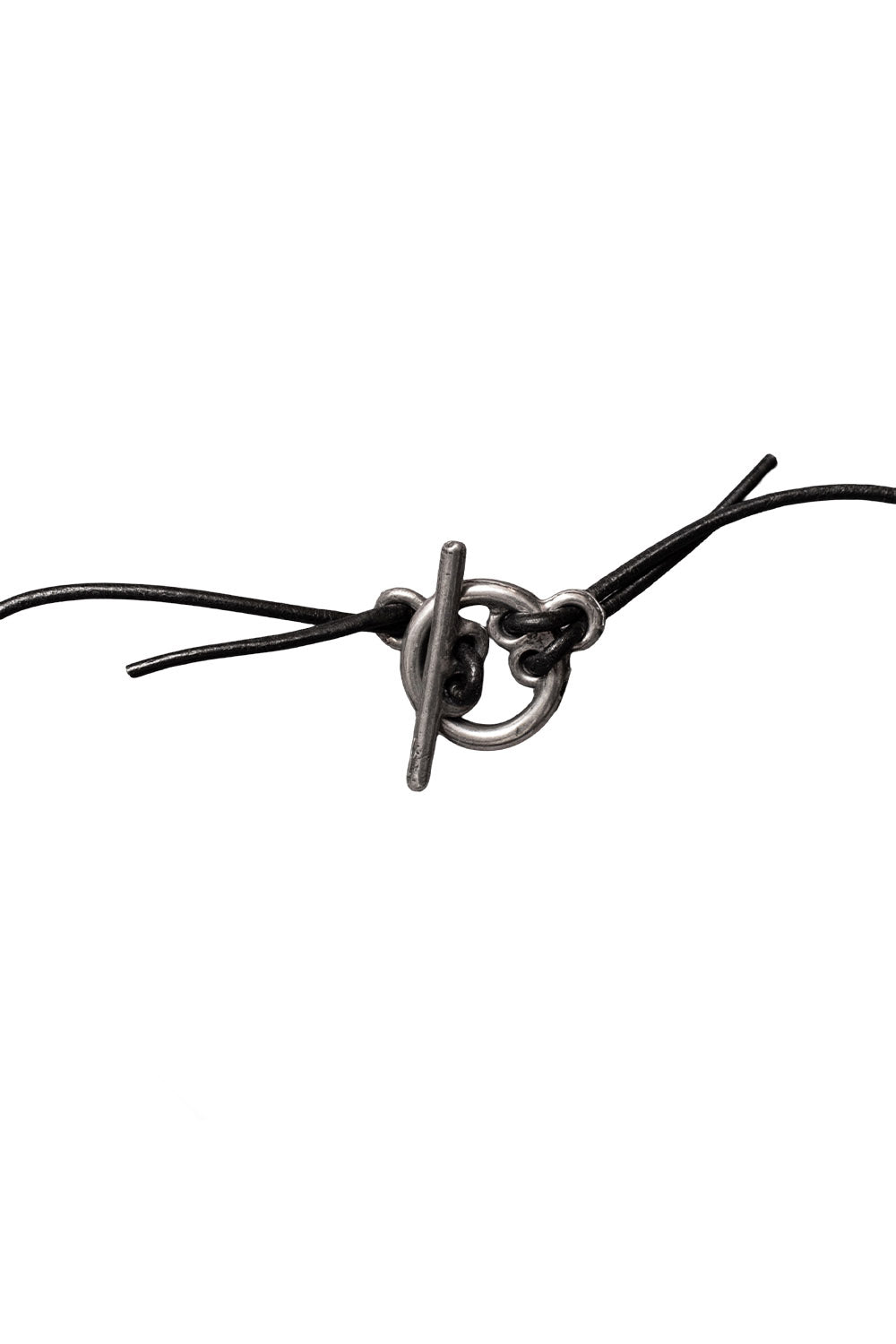 pewter distressed crescent moon witch necklace on leather cord