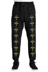 unisex ankh batwing symbol jogger pants