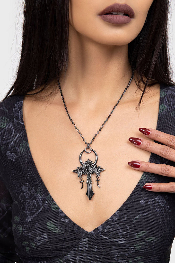 gothic cross necklace by killstar
