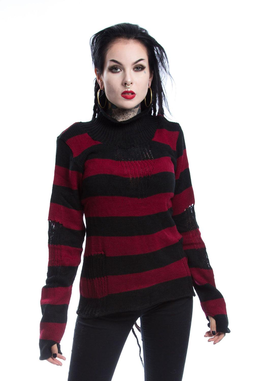 Annabella Top [Black/Red] - womens tops - VampireFreaks - Poizen Industries