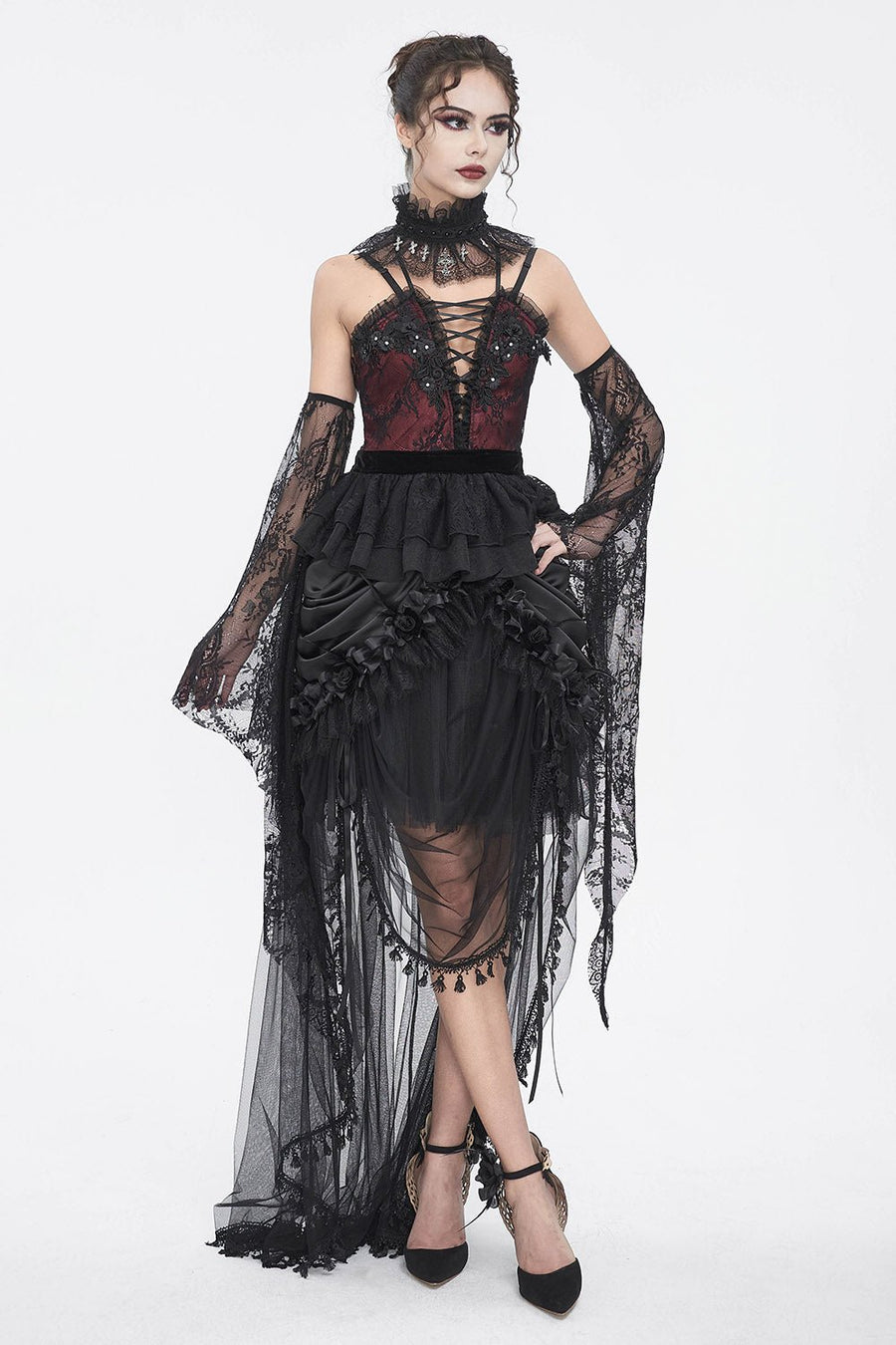 Antoinette Gothic Bustle Skirt with Train - skirts - VampireFreaks - Devil Fashion