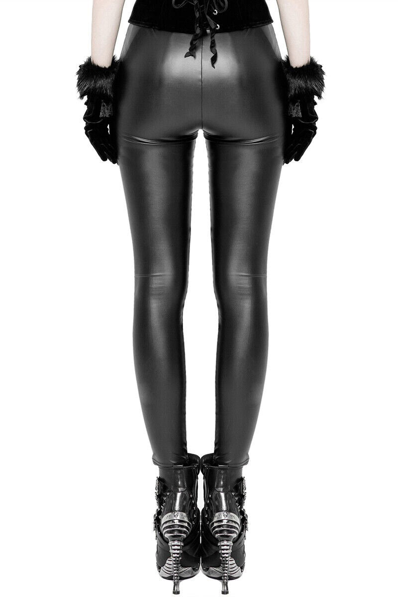 Antoinette Leather Leggings [BLACK/RED] - womens bottoms - VampireFreaks - Punk Rave