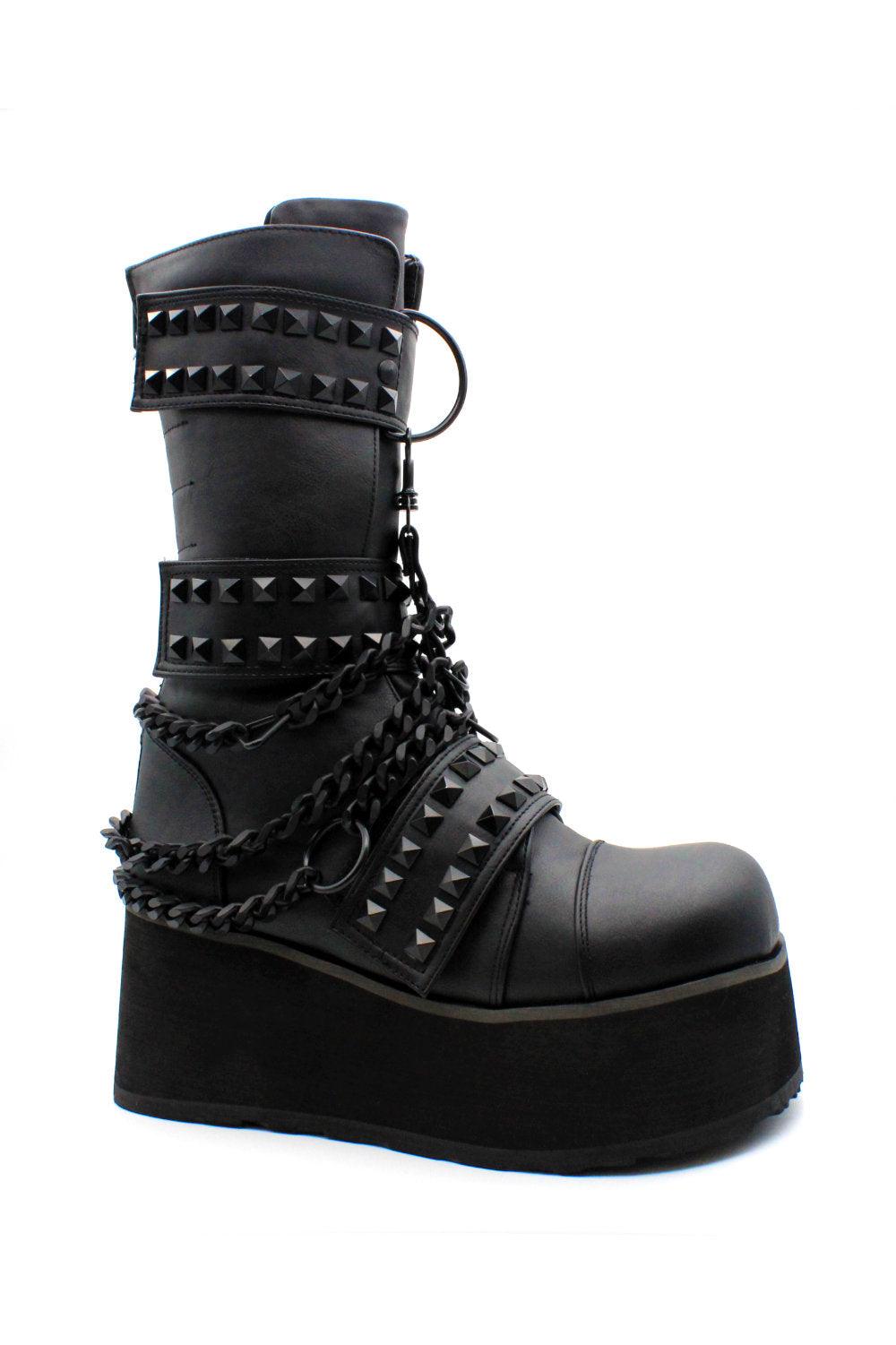 Demonia TRASHVILLE 138 Black Vegan Leather 8