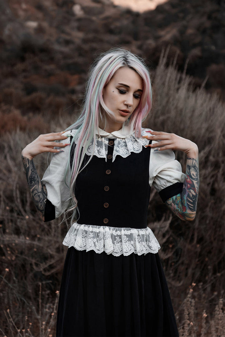 lively ghosts lace high-waisted dress